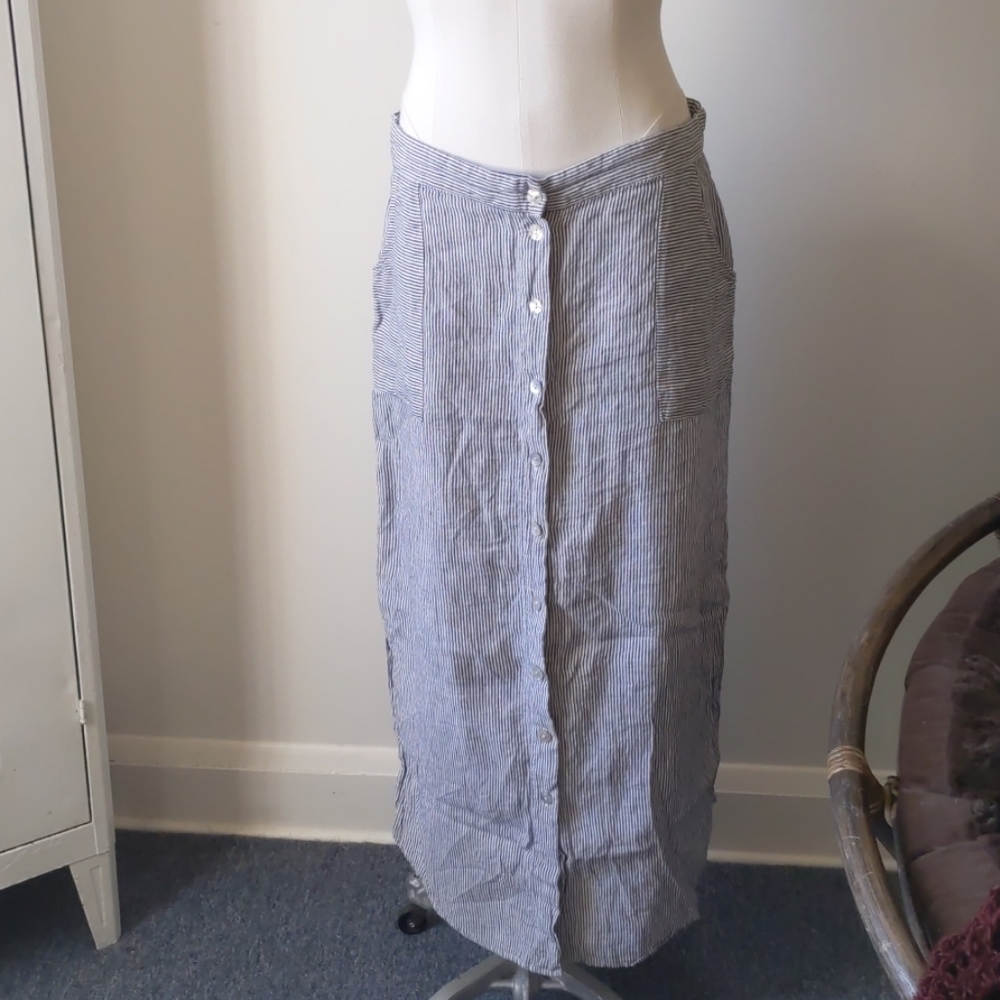 Striped linen skirt XL